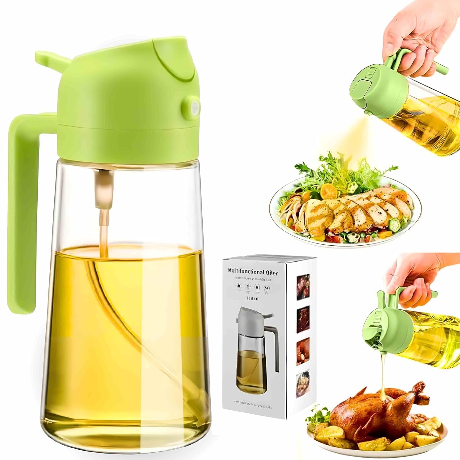 2-in-1 Smart Oil Dispenser (Spray + Pour Control) - MULTICOLOR
