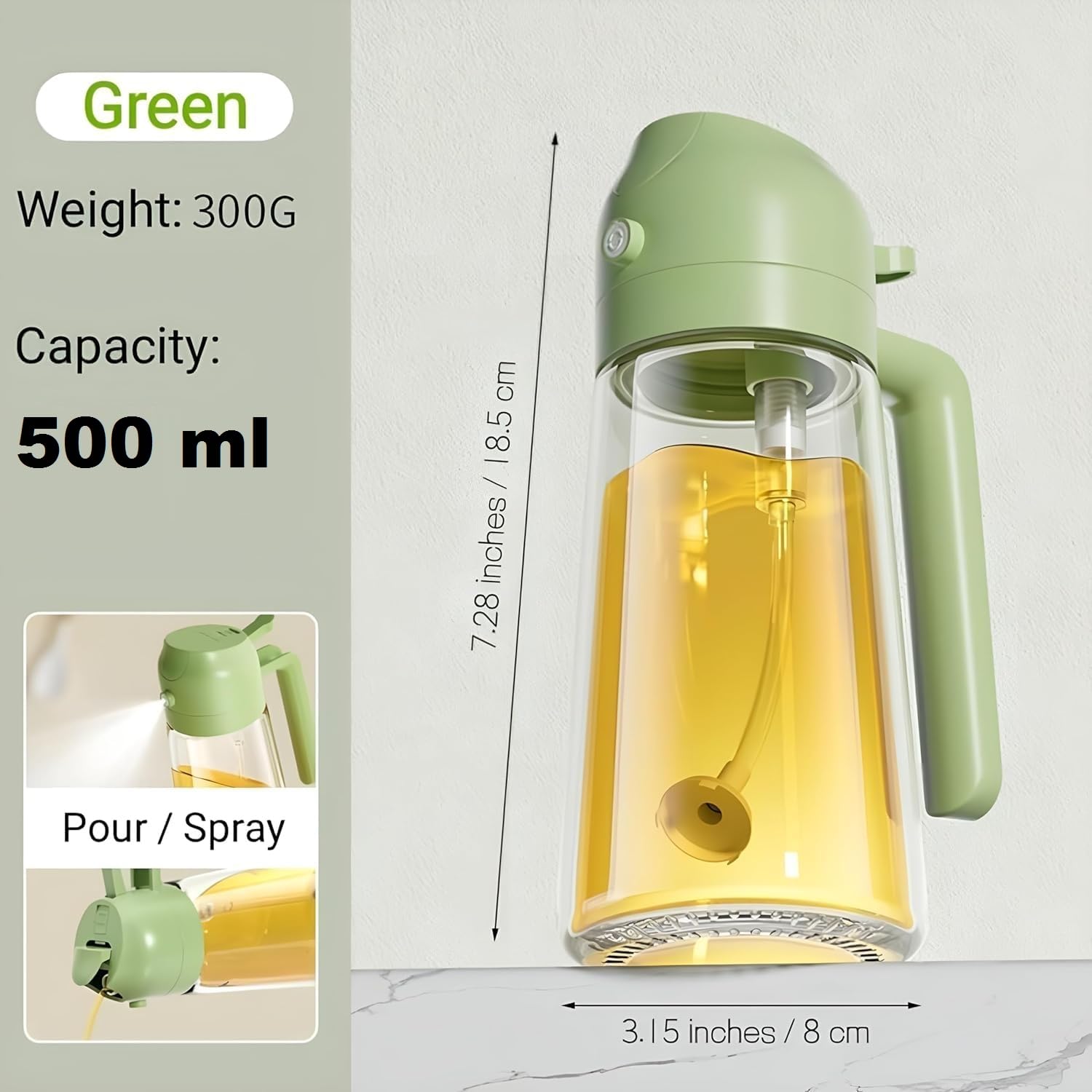 2-in-1 Smart Oil Dispenser (Spray + Pour Control) - MULTICOLOR